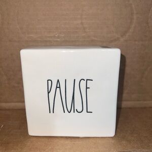 Rae Dunn White 'Pause' Block